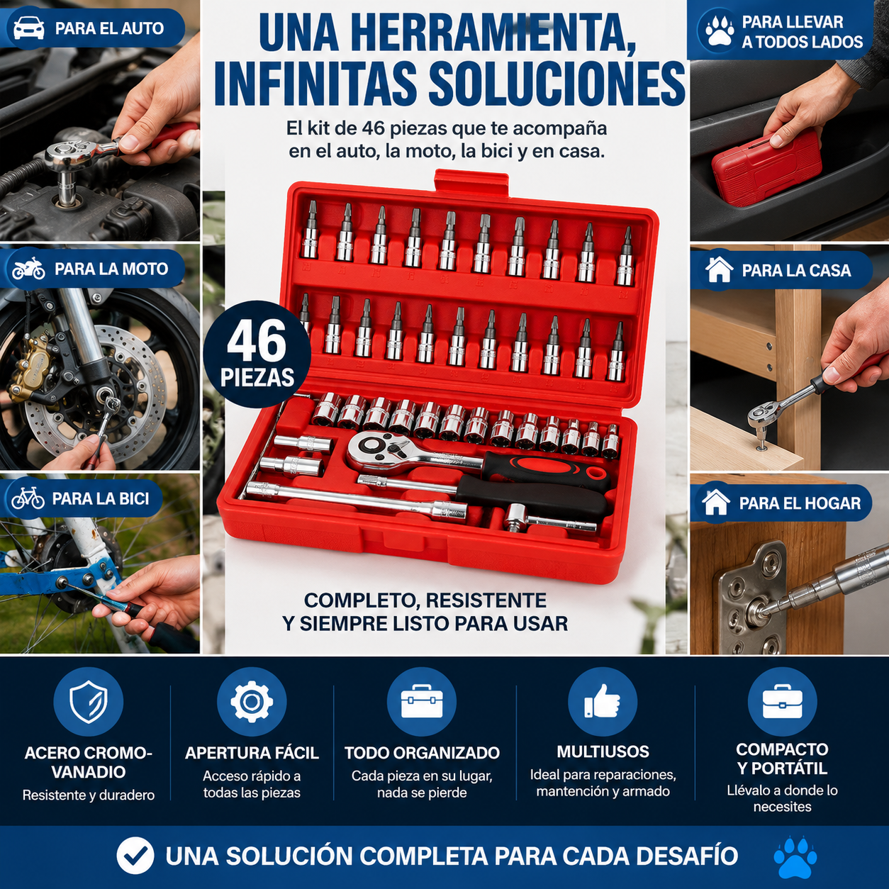 Kit de herramientas 46 piezas