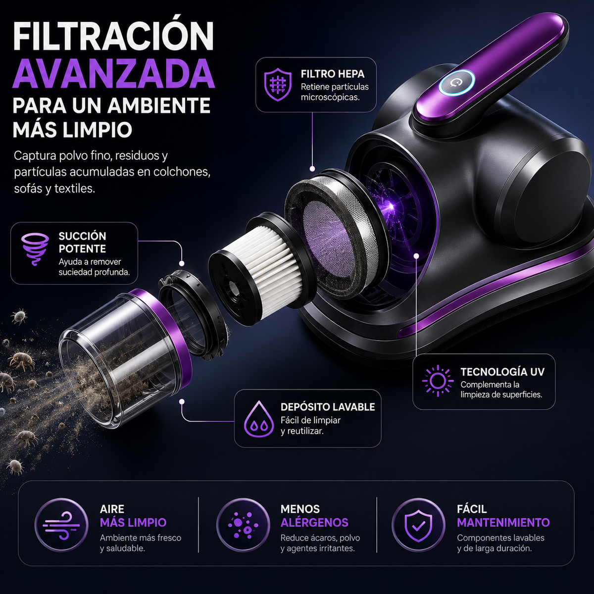 Aspiradora Profunda Eliminacion Acaros