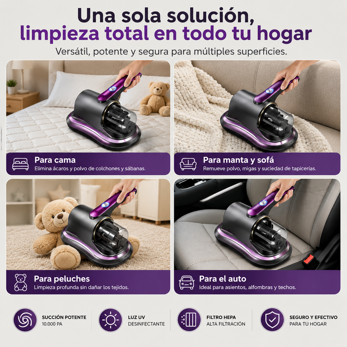 Aspiradora Profunda Eliminacion Acaros