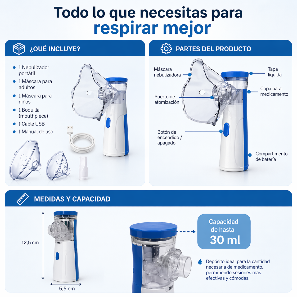 Nebulizador Portátil Niños Adultos