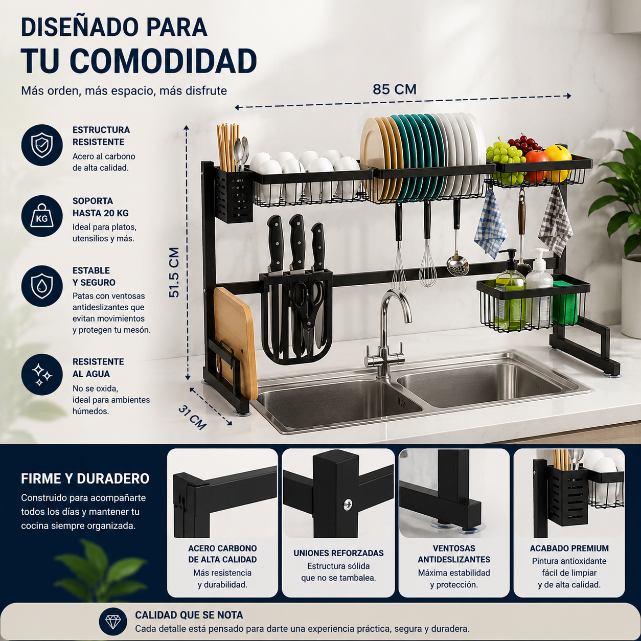 RACK 85CM DE COCINA