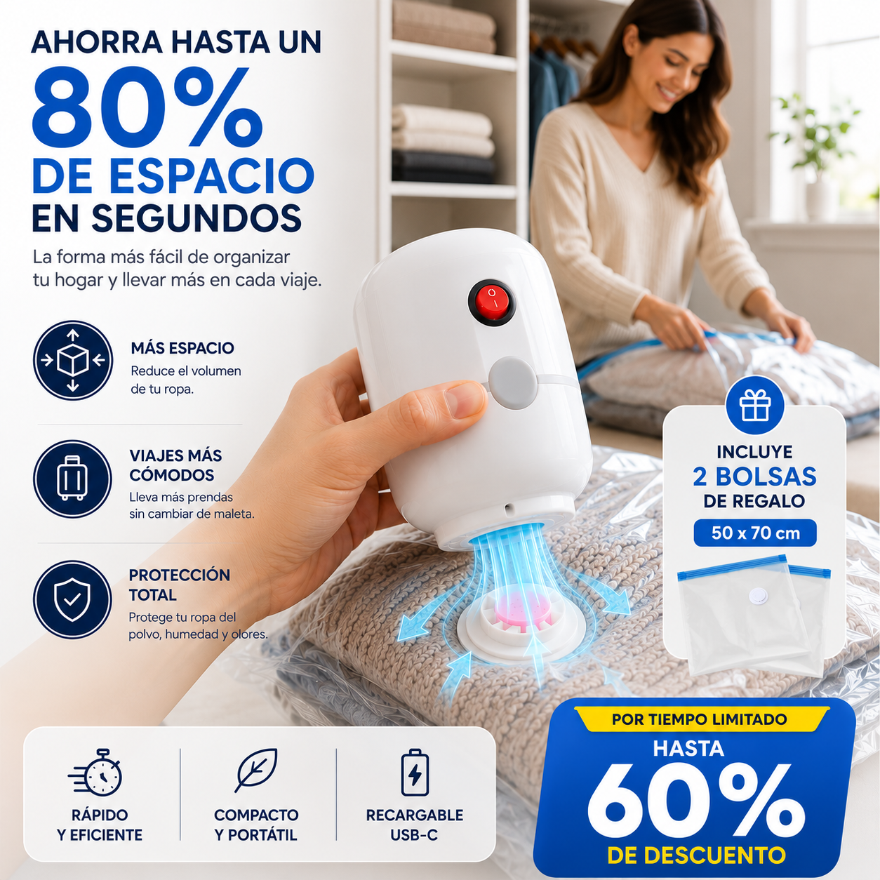 Mini Aspiradora Eléctrica De Sellado vacio
