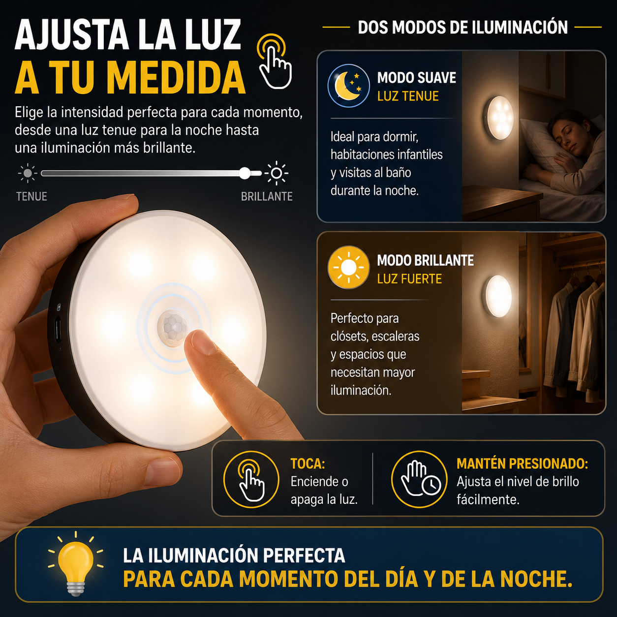 LUZ LED NOCTURNA CON SENSOR MOVIMIENTO