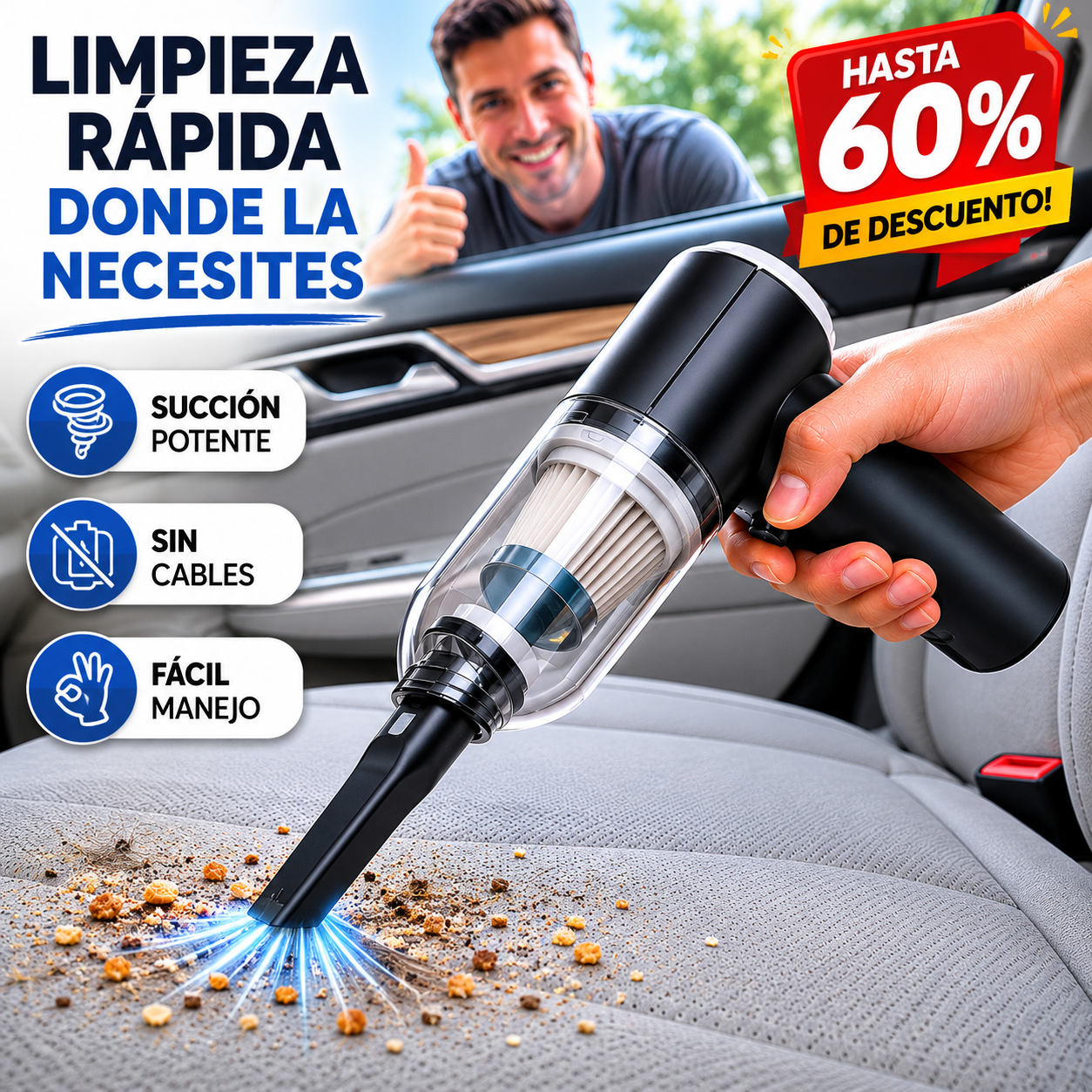 ASPIRADORA INALAMBRICA RECARGABLE USB