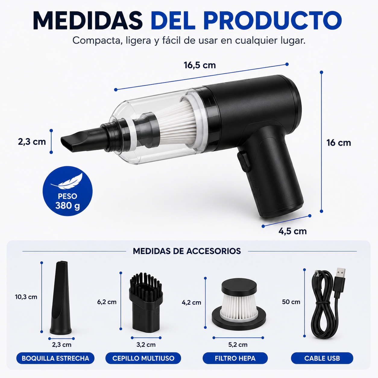 ASPIRADORA INALAMBRICA RECARGABLE USB