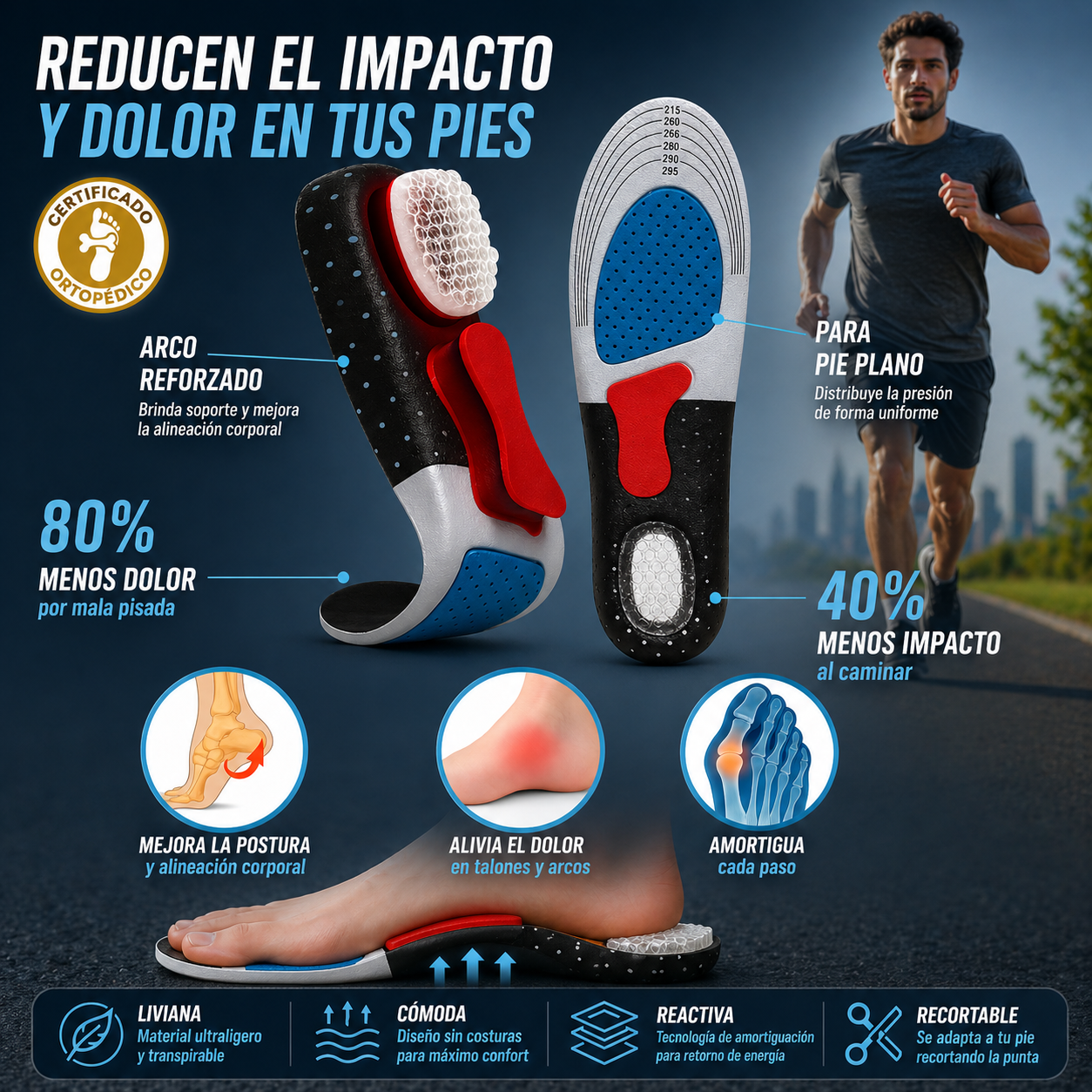 Plantilla Ajustable Deportiva