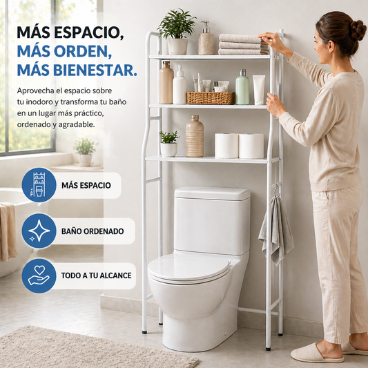 Estantería organizador para inodoro