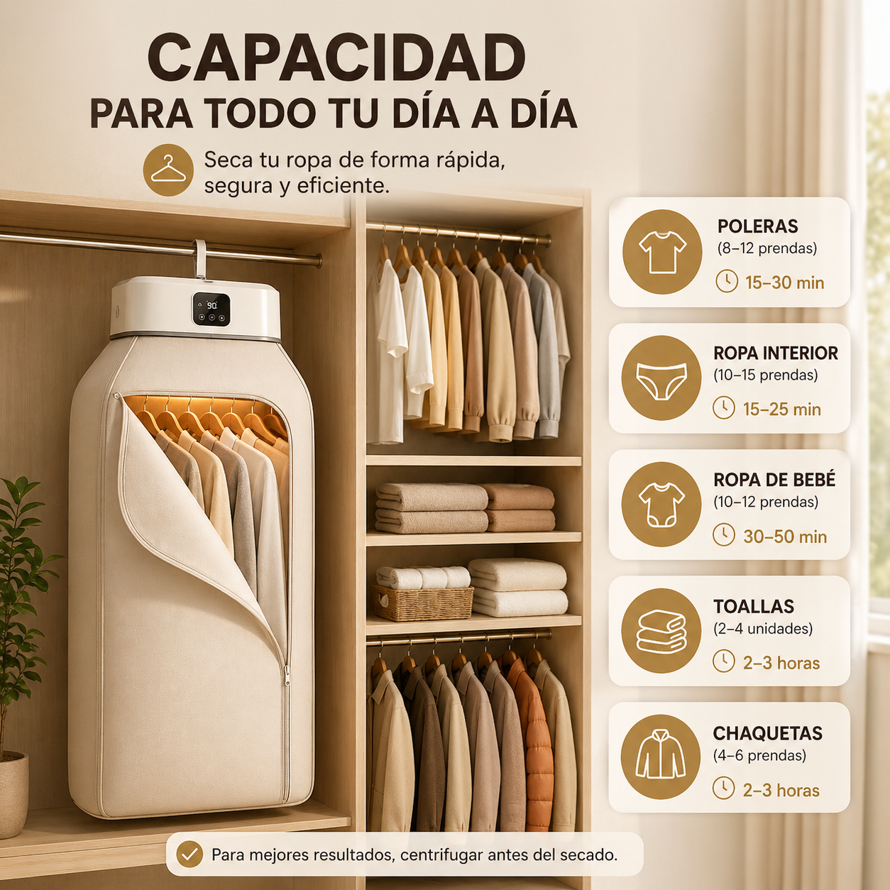 Secadora Ropa Portátil