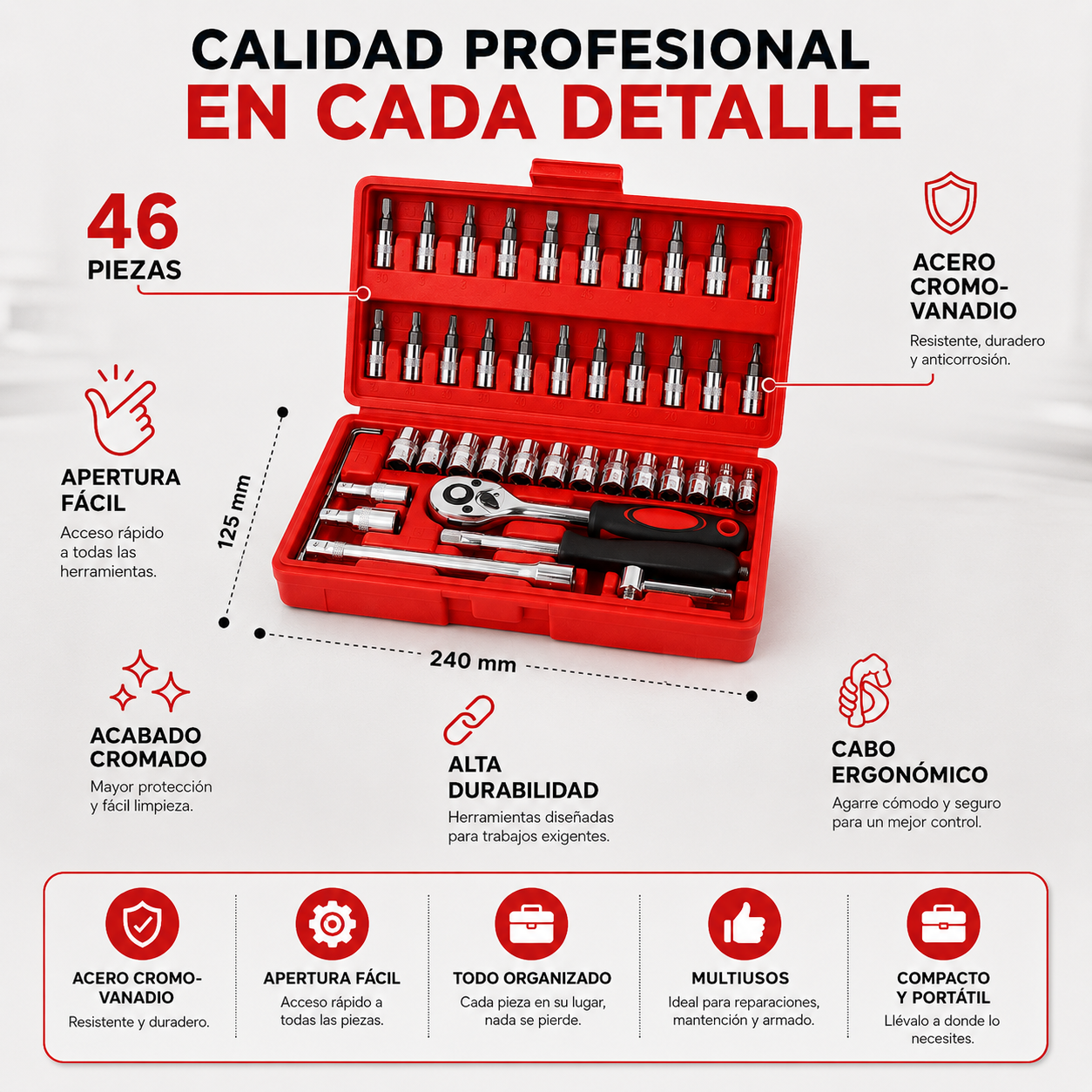 Kit de herramientas 46 piezas