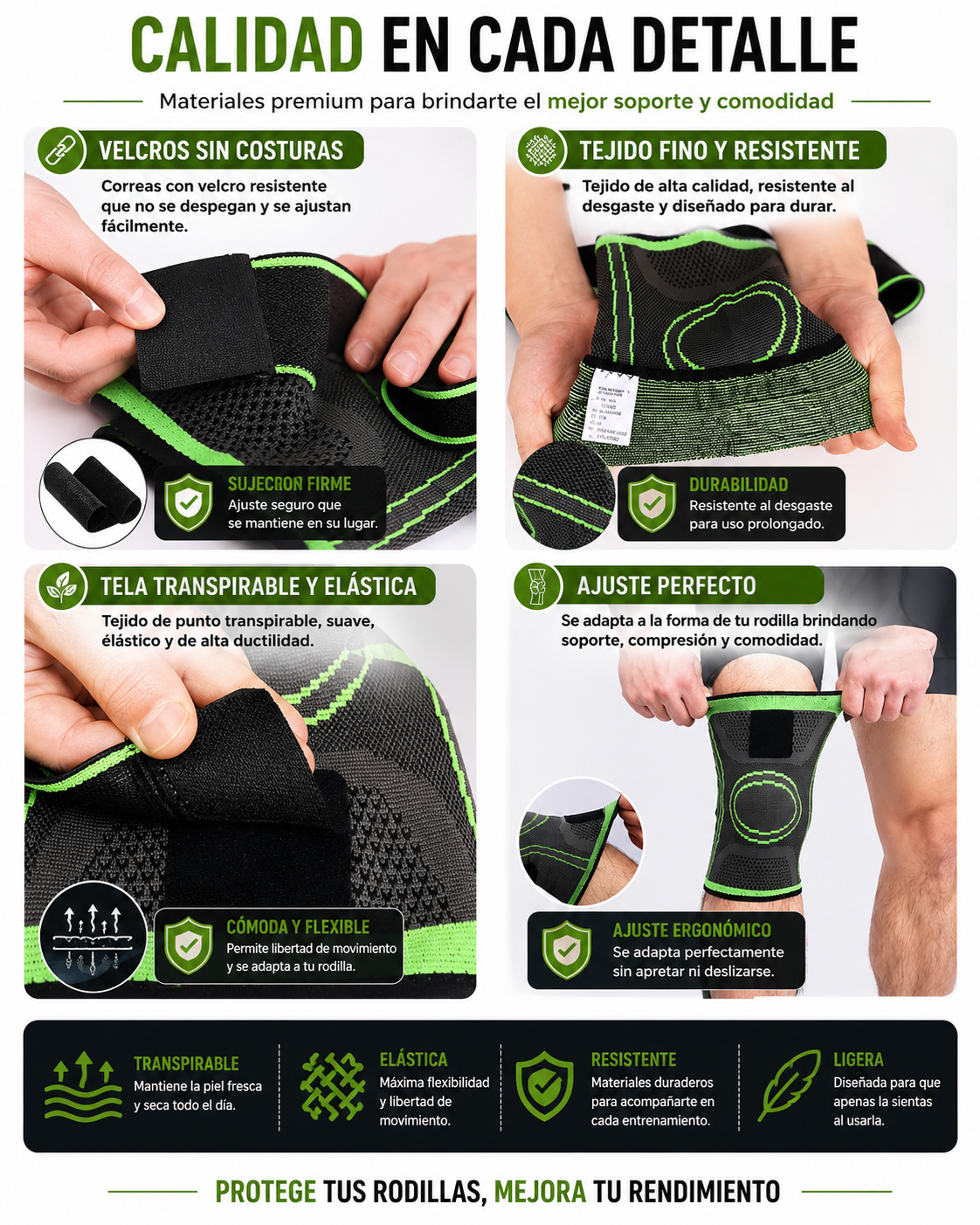 Pack 2 Rodillera De Compresion Ajustable
